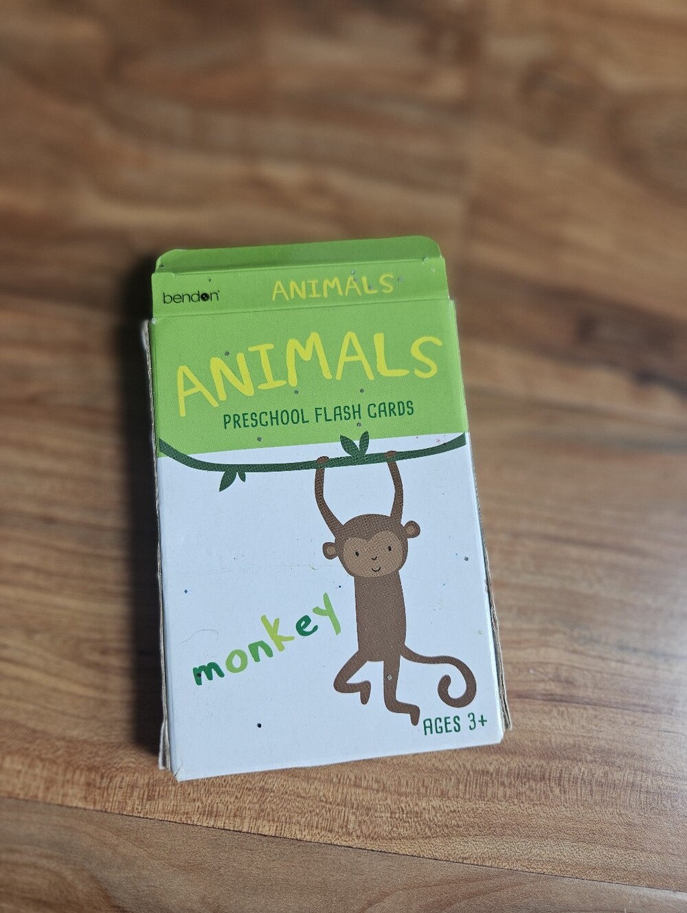 Animals Preschool Flash Cards - Green/Brown